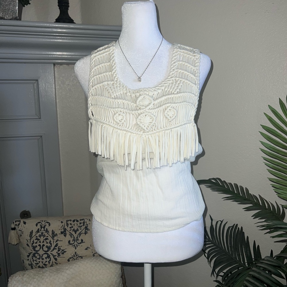 Aerie Crochet Macrame Boho Top